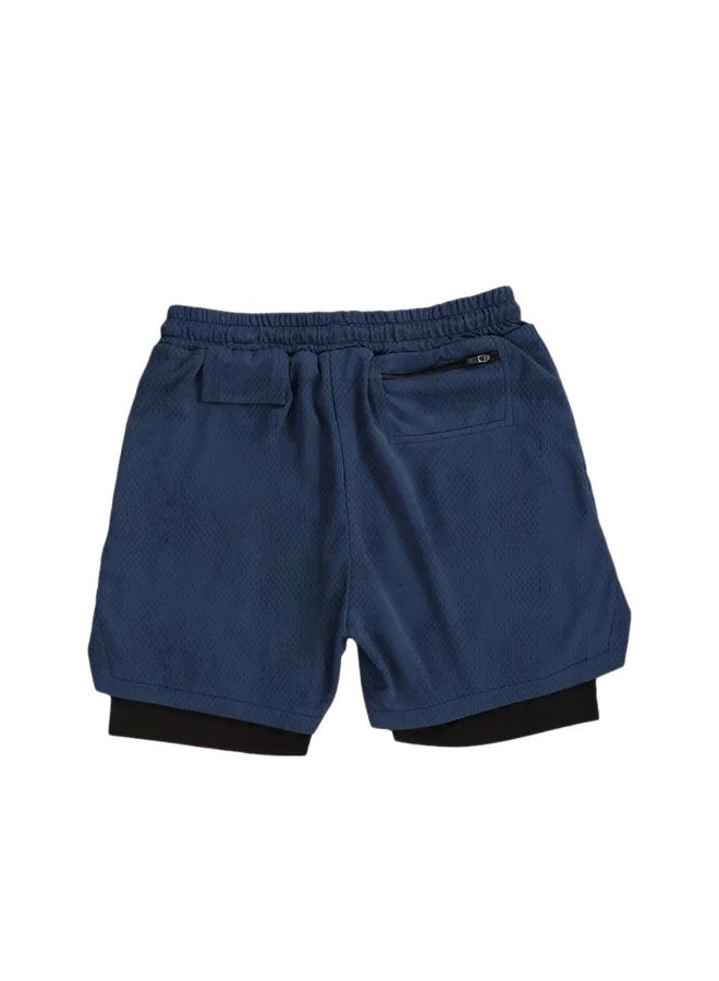 ناكسوس شورتات رياضية للرجال، شورتات رياضية للجري للرجال، شورتات رياضية برباط للرجال، شورتات رياضية فضفاضة بطبقتين وأربعة جيوب - Image 1